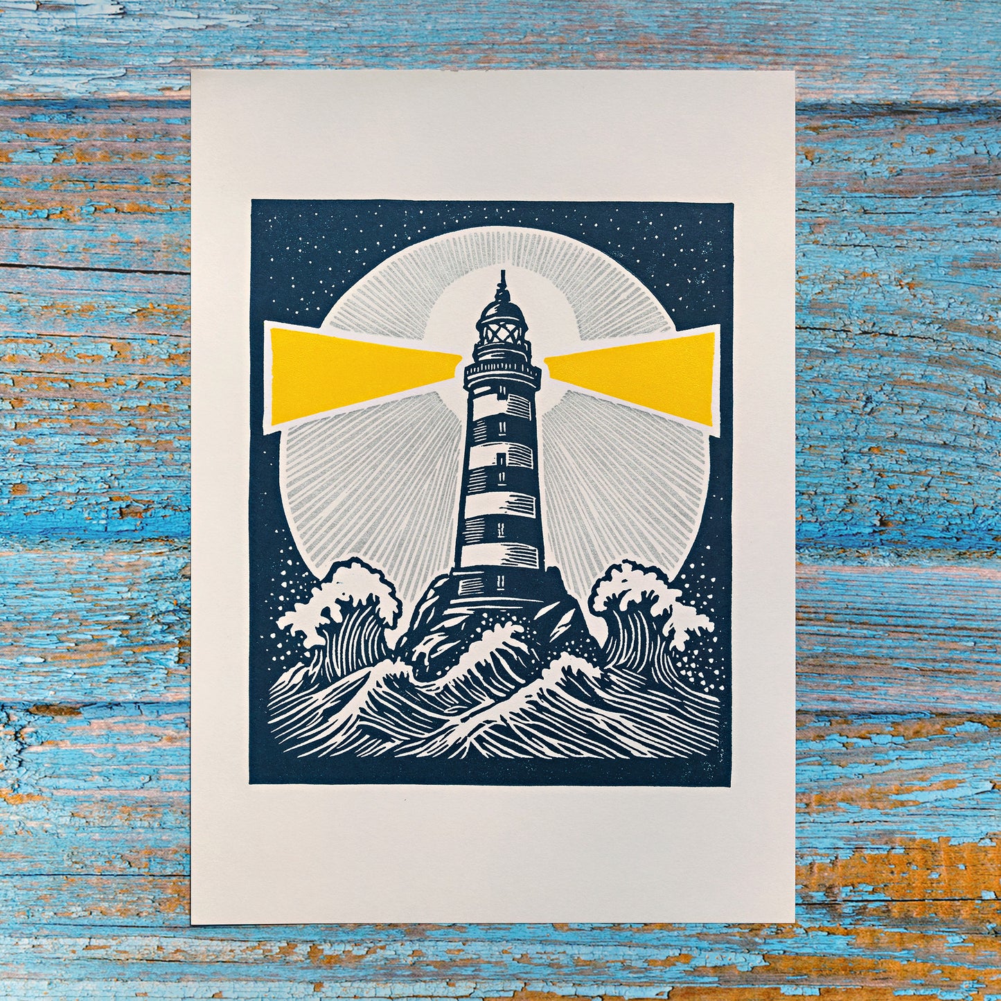 Big Beacon Lighthouse Lino print