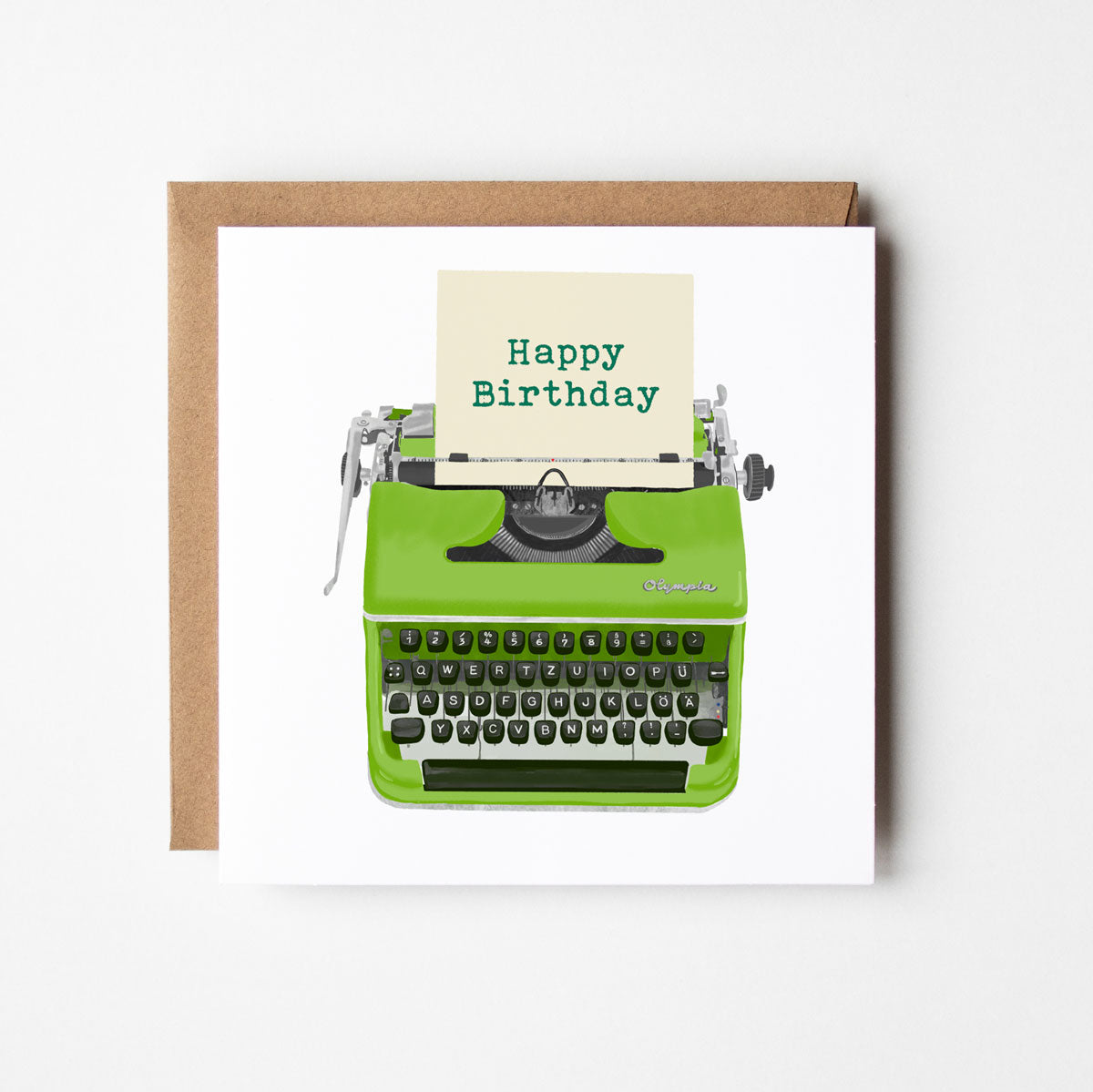 Happy Birthday Typewriter greetings card