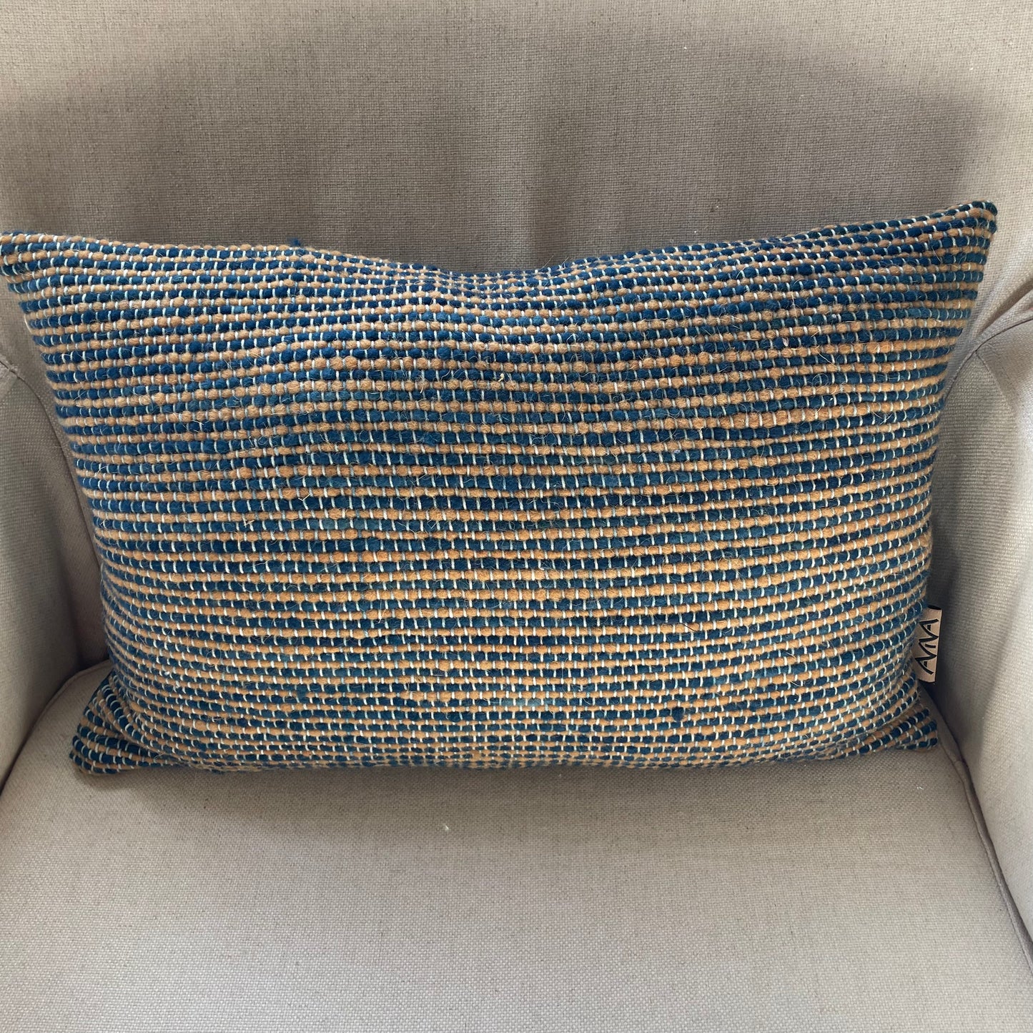 Henna & Indigo Handwoven Wool Cushion