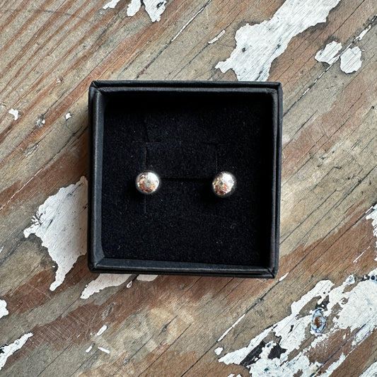 Sterling silver Large Pebble Stud earrings