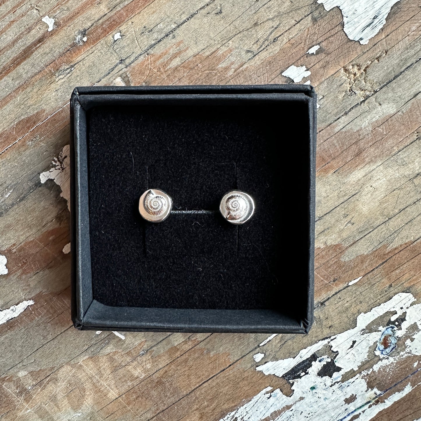 Sterling silver Ammonite Stud earrings