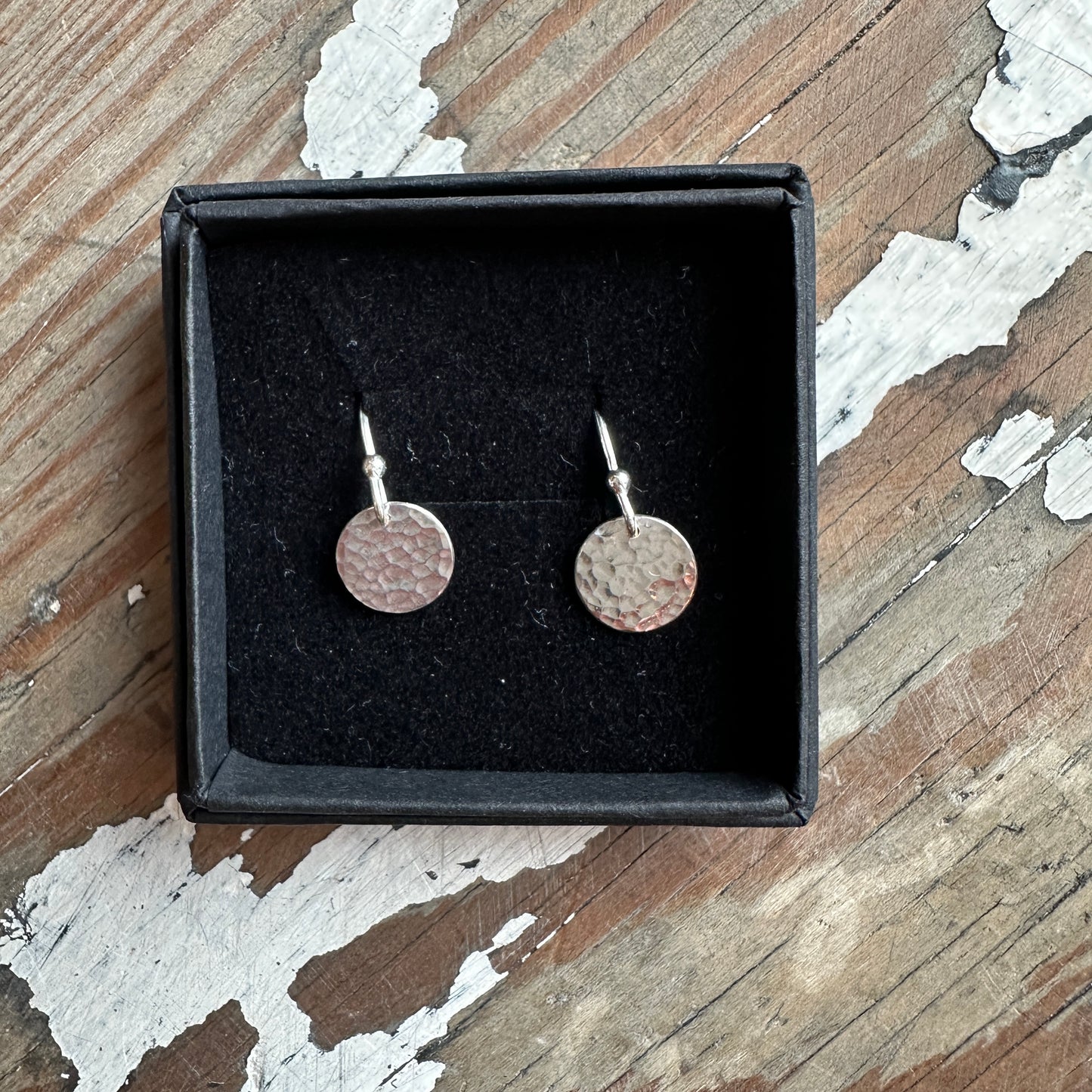 Sterling silver 10mm Hammered Dangles