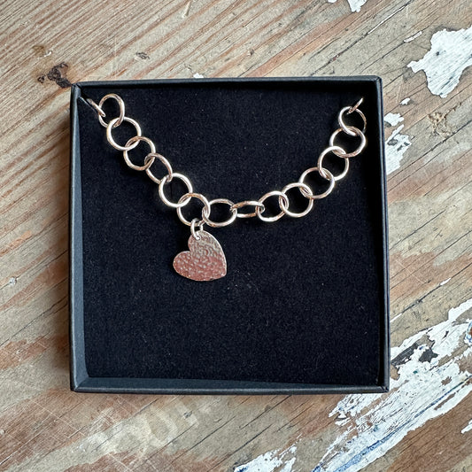 Sterling silver heart bracelet