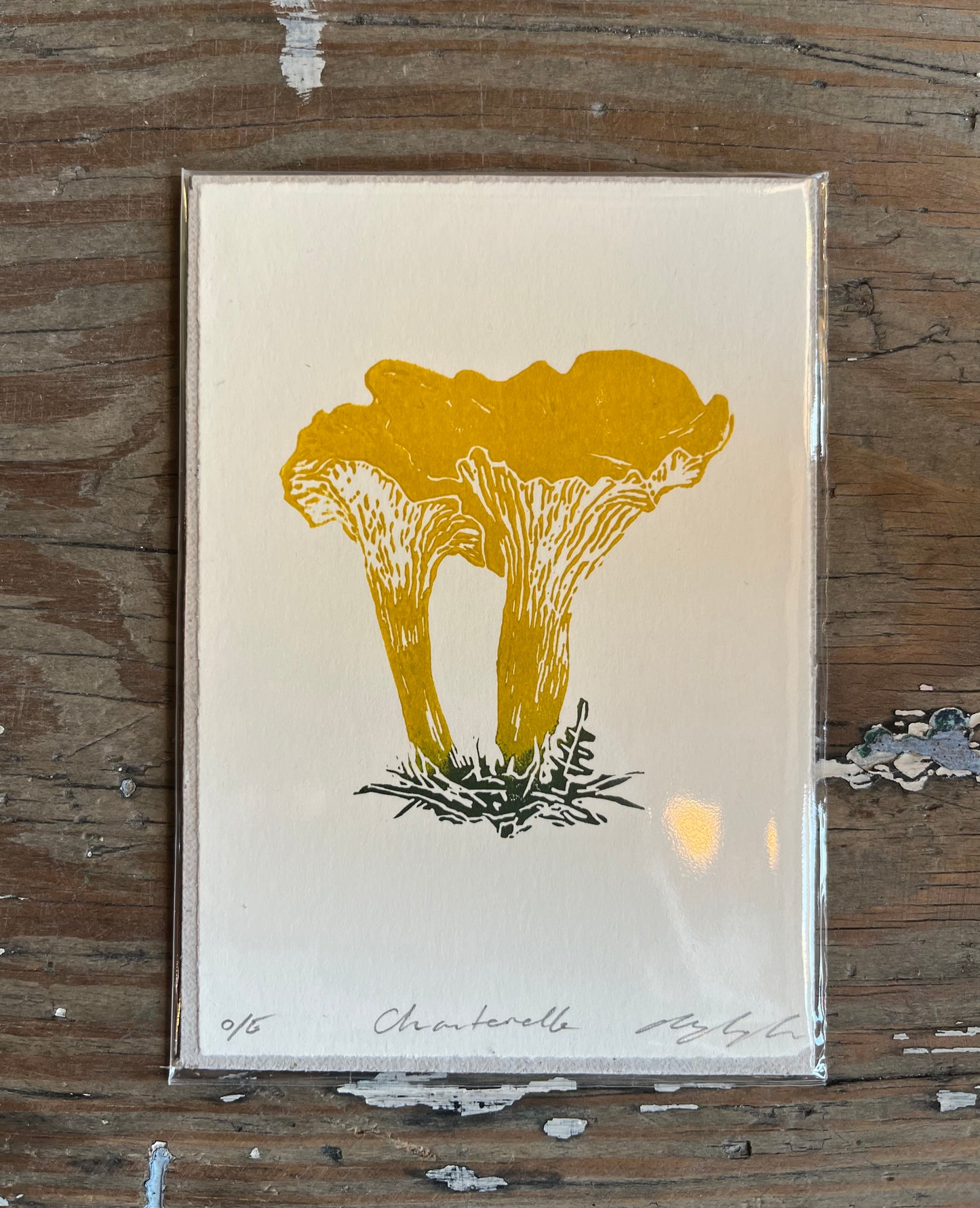 Chanterelle Linocut Print