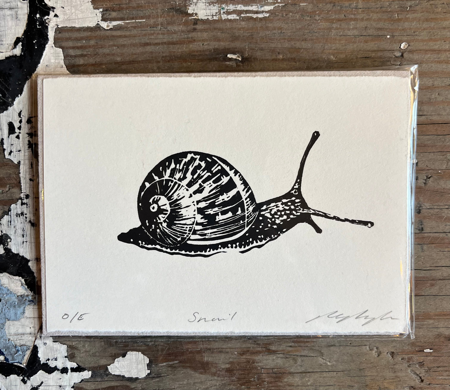 Snail Linocut Print