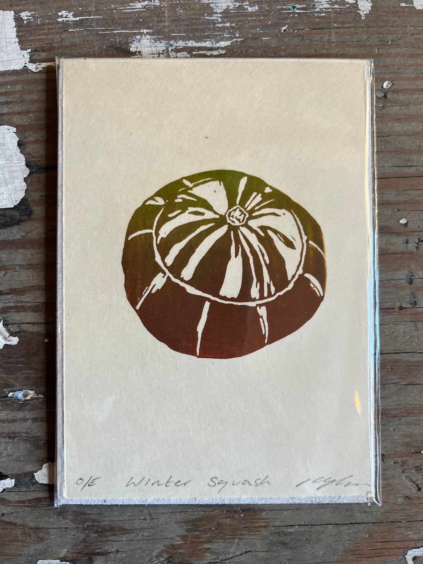 Winter Squash Linocut Print