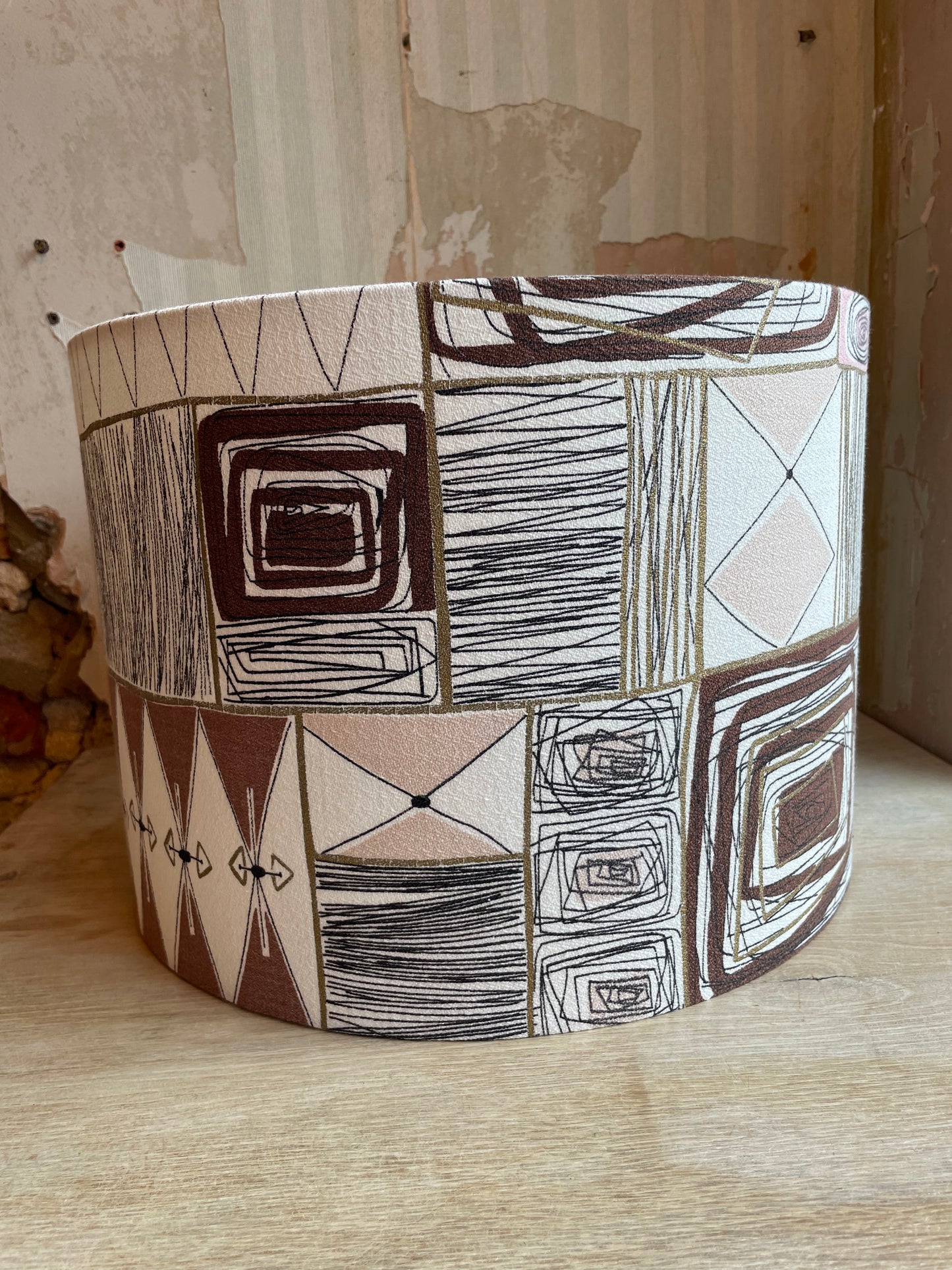 Mid-century Barkcloth lampshade