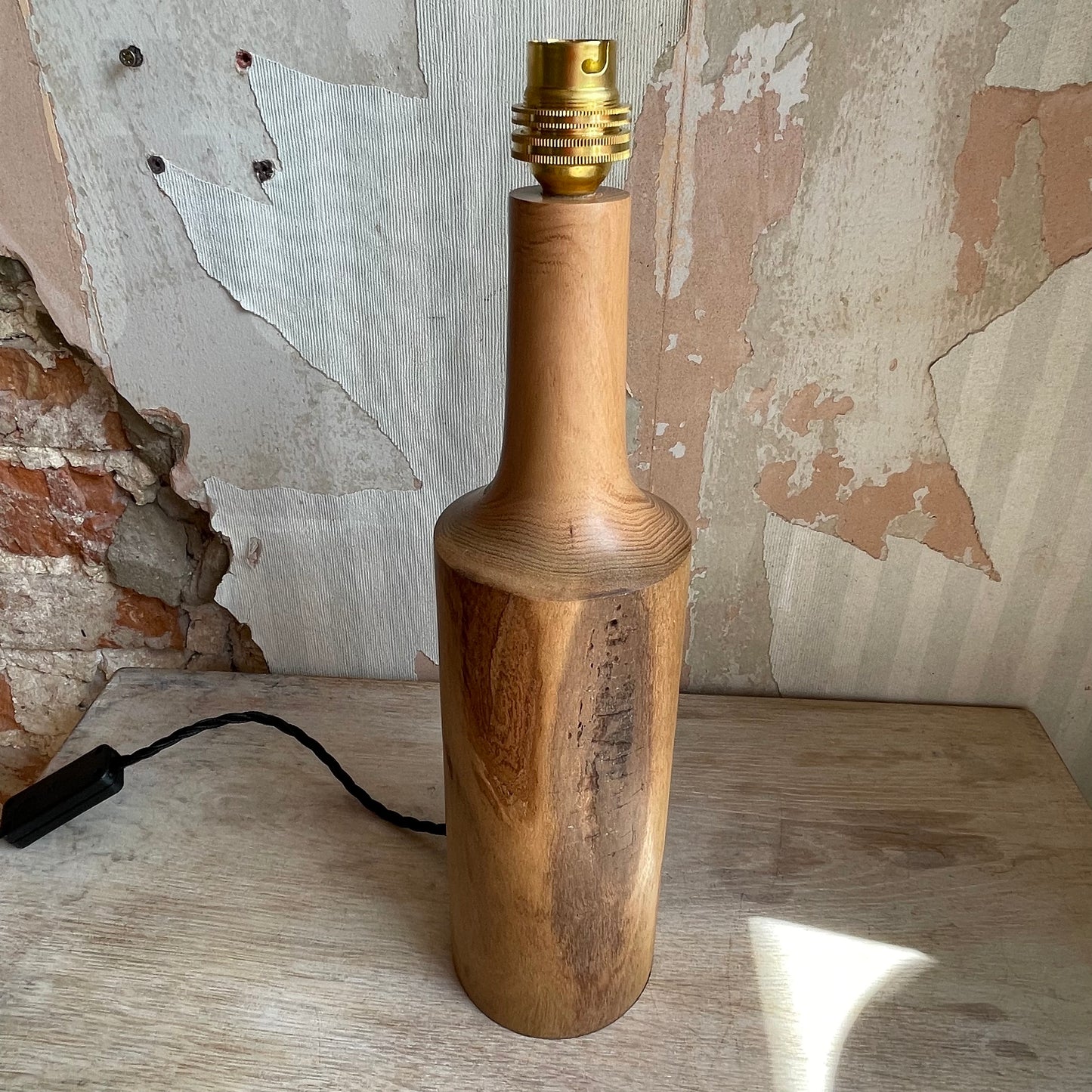 Acacia Wood Bottle Lamp