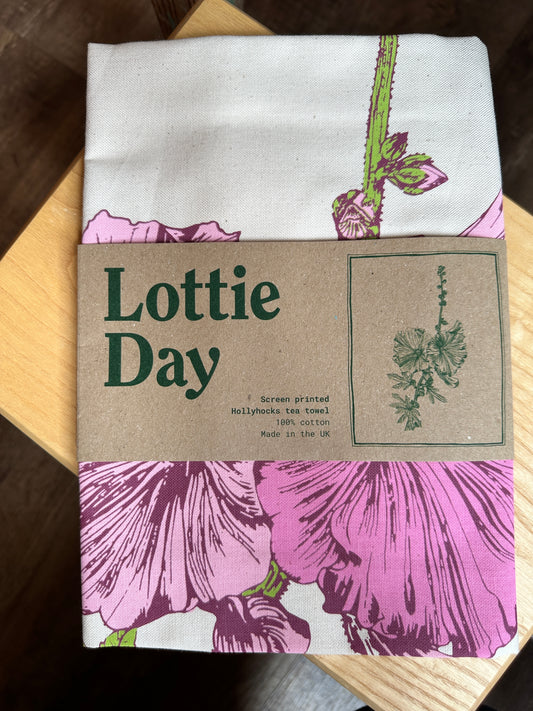 Hollyhock Tea Towel