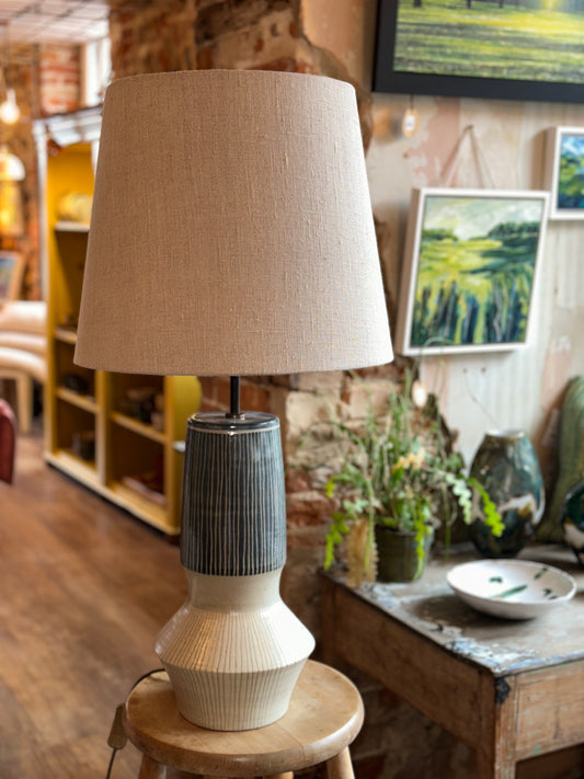 Tall Striped Lamp Base 1