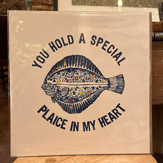 You hold a special plaice - linoprint