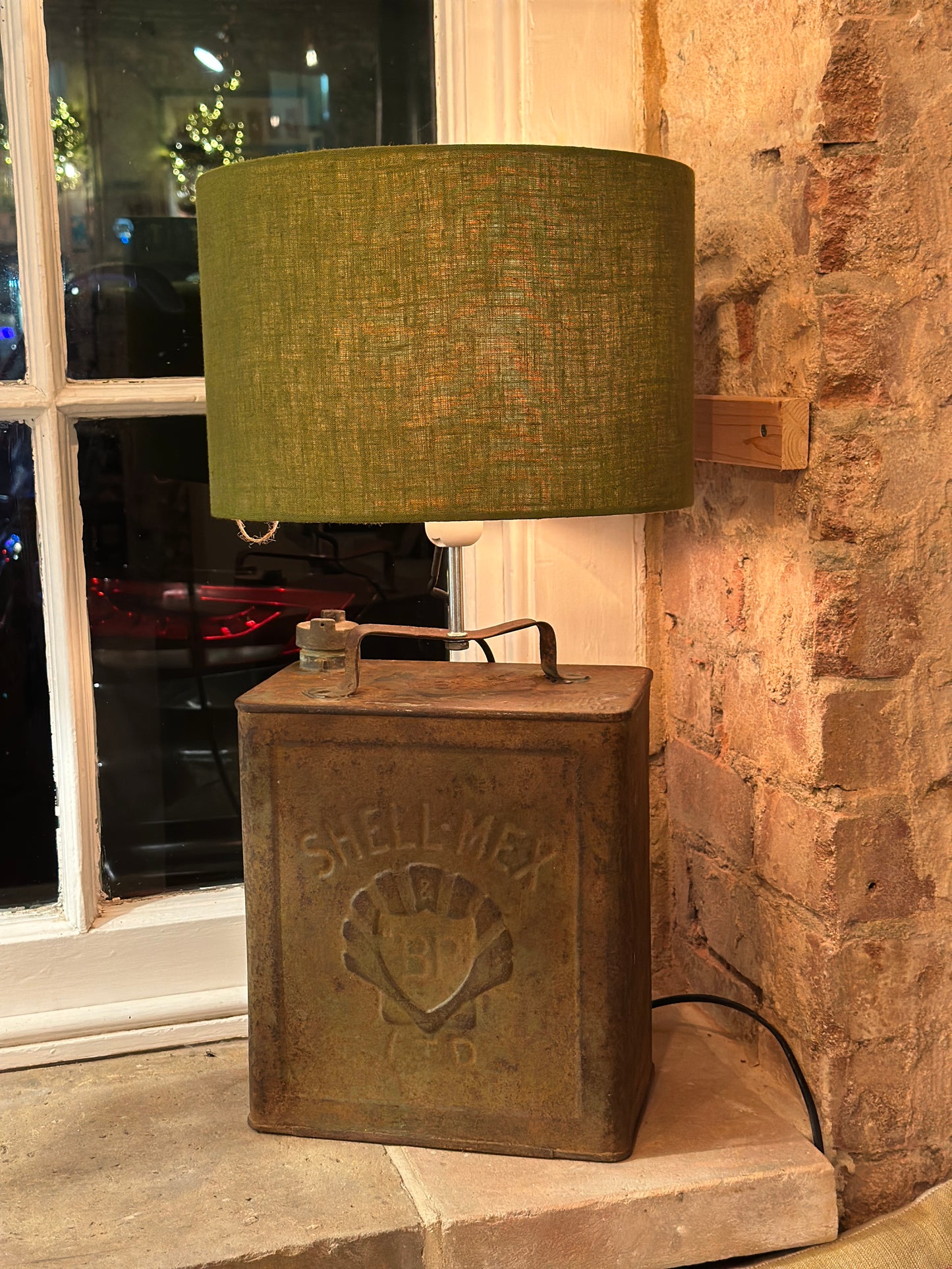 Vintage 1930s petrol can lamp