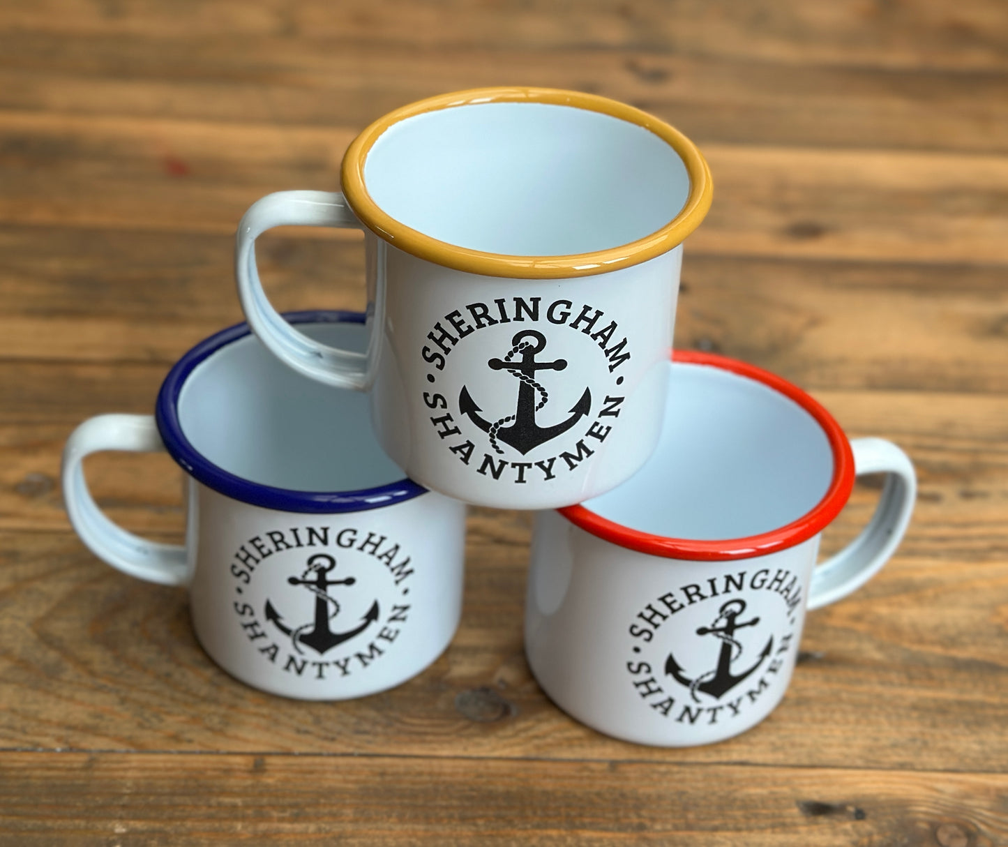 Sheringham Shantymen enamel mugs