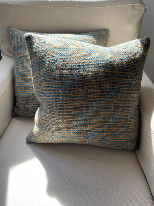 Henna & Indigo Handwoven Wool Cushion