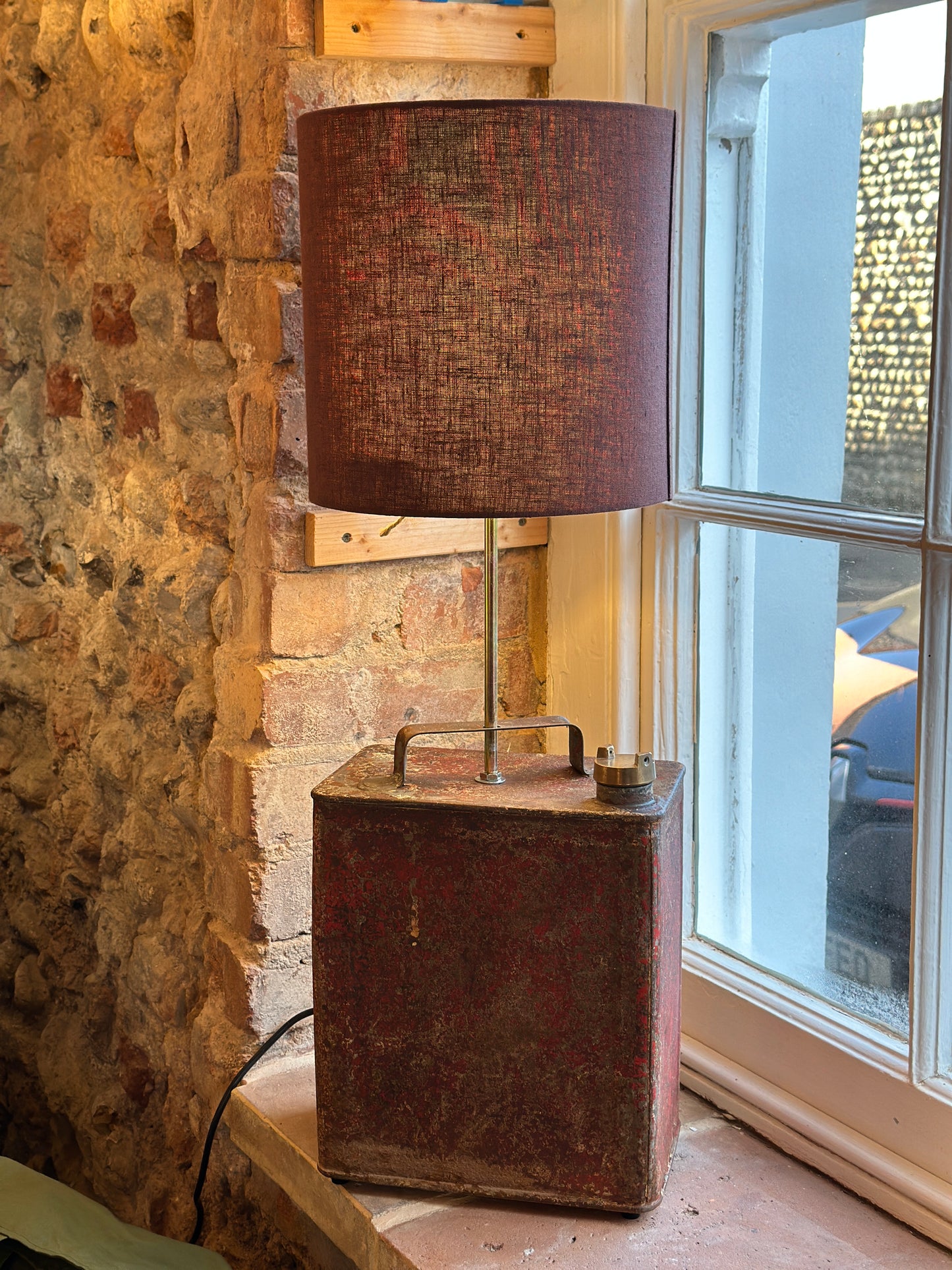 Vintage 1930s petrol can lamp