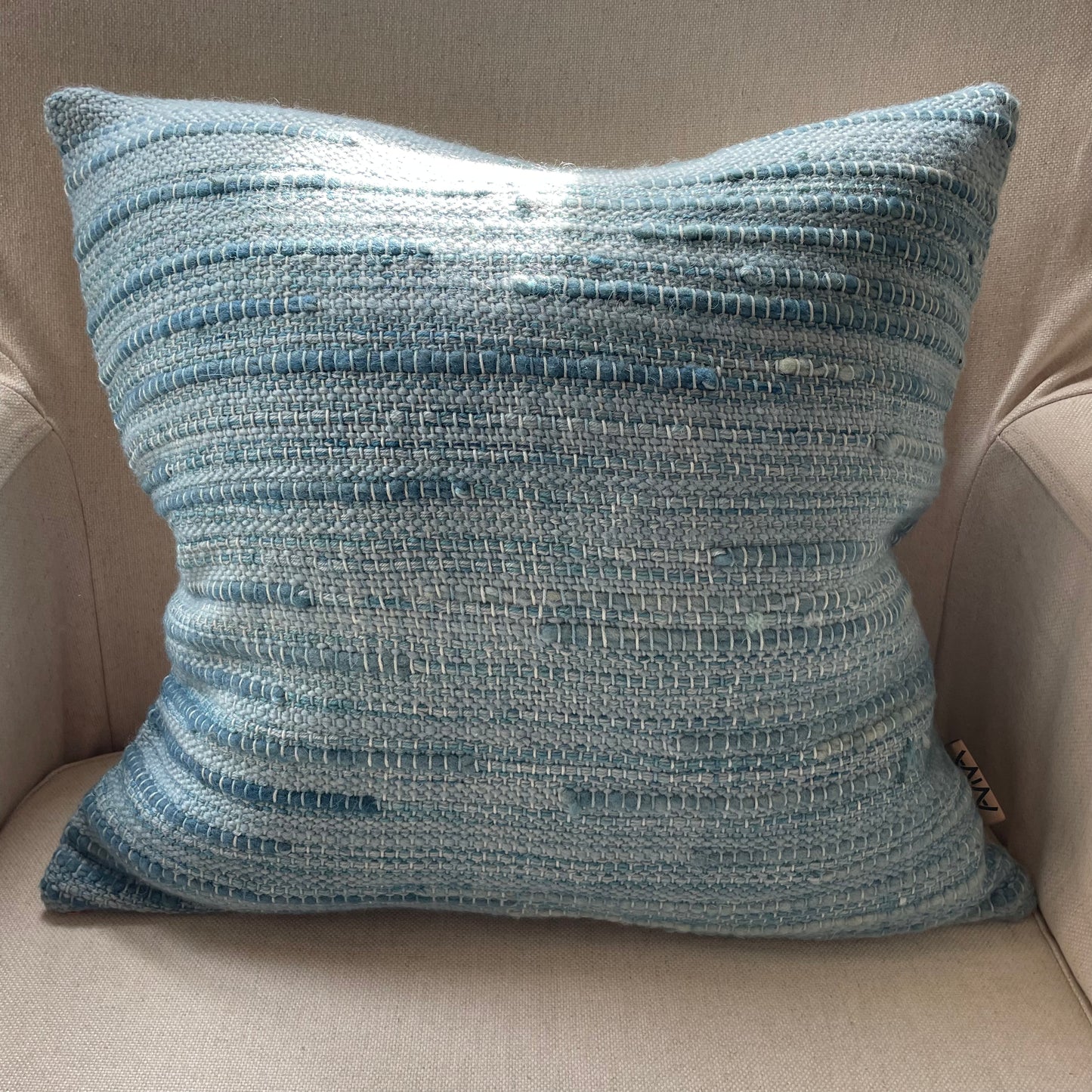 Henna & Indigo Handwoven Wool Cushion