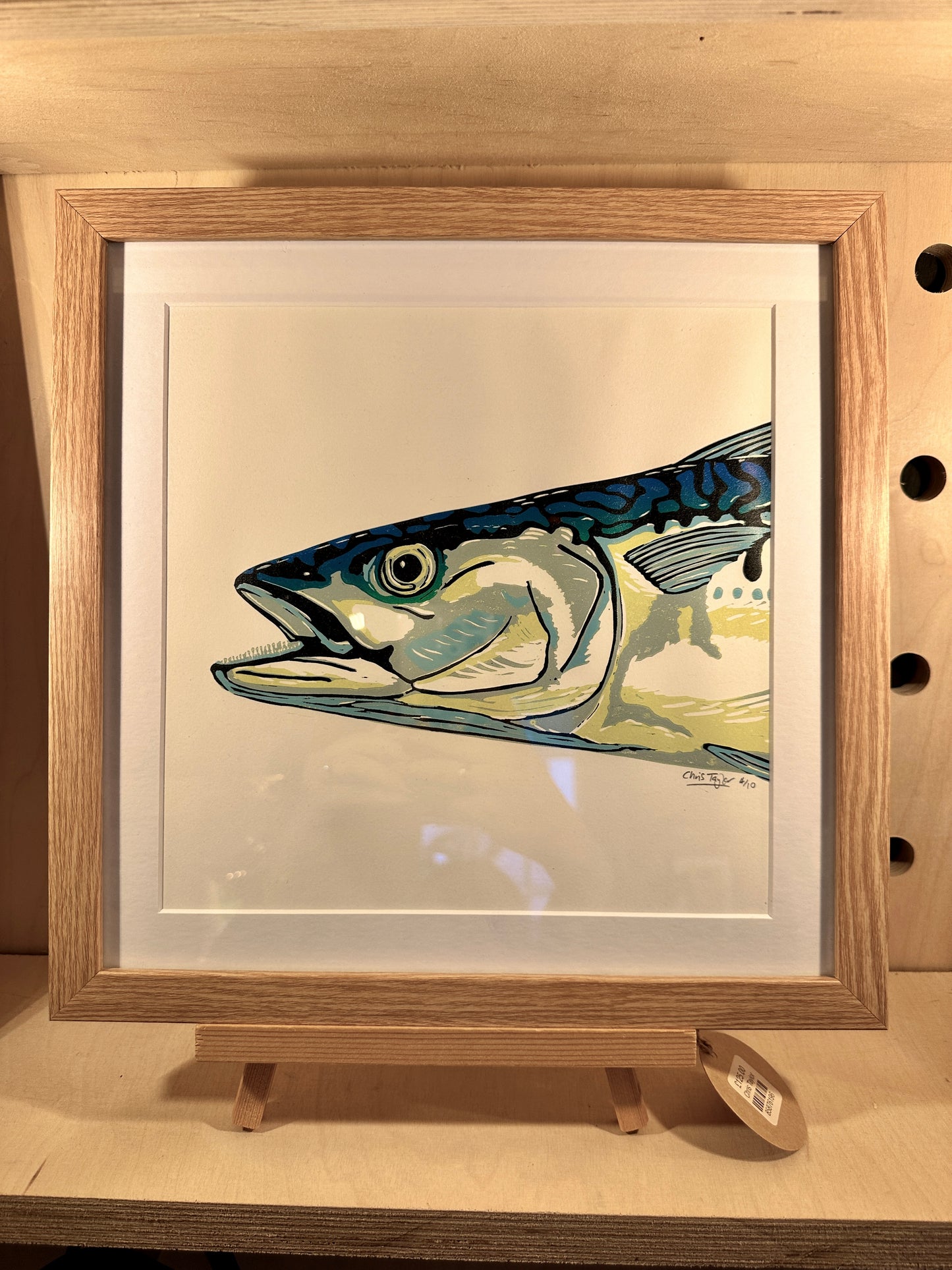 Mackerel 5 colour Lino Print