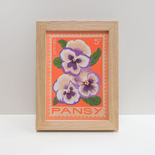 Pansy A5 Risograph Print