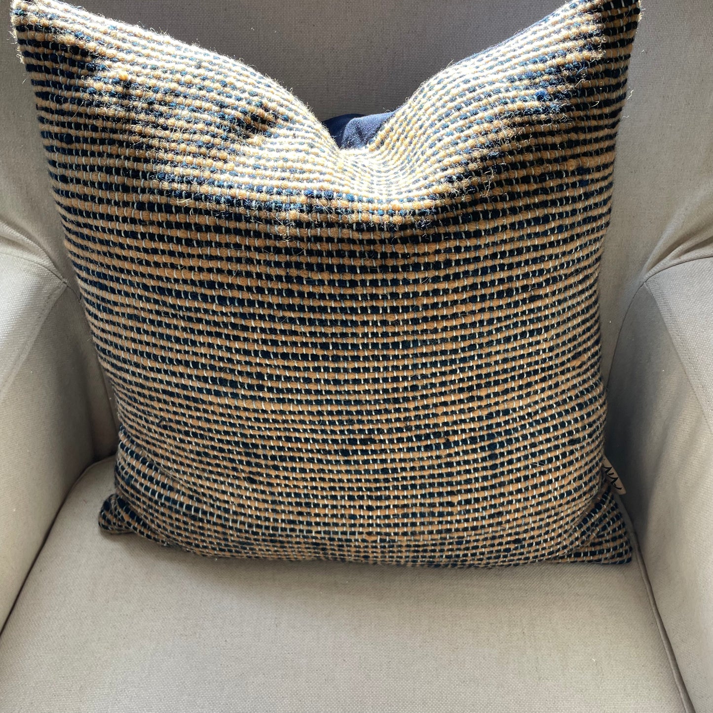 Henna & Indigo Handwoven Wool Cushion