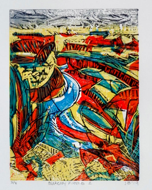 Jeremy Bevan | Blakeney Freshes 2 Lino Print