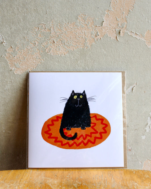 Cat on a Cosmic Mat card