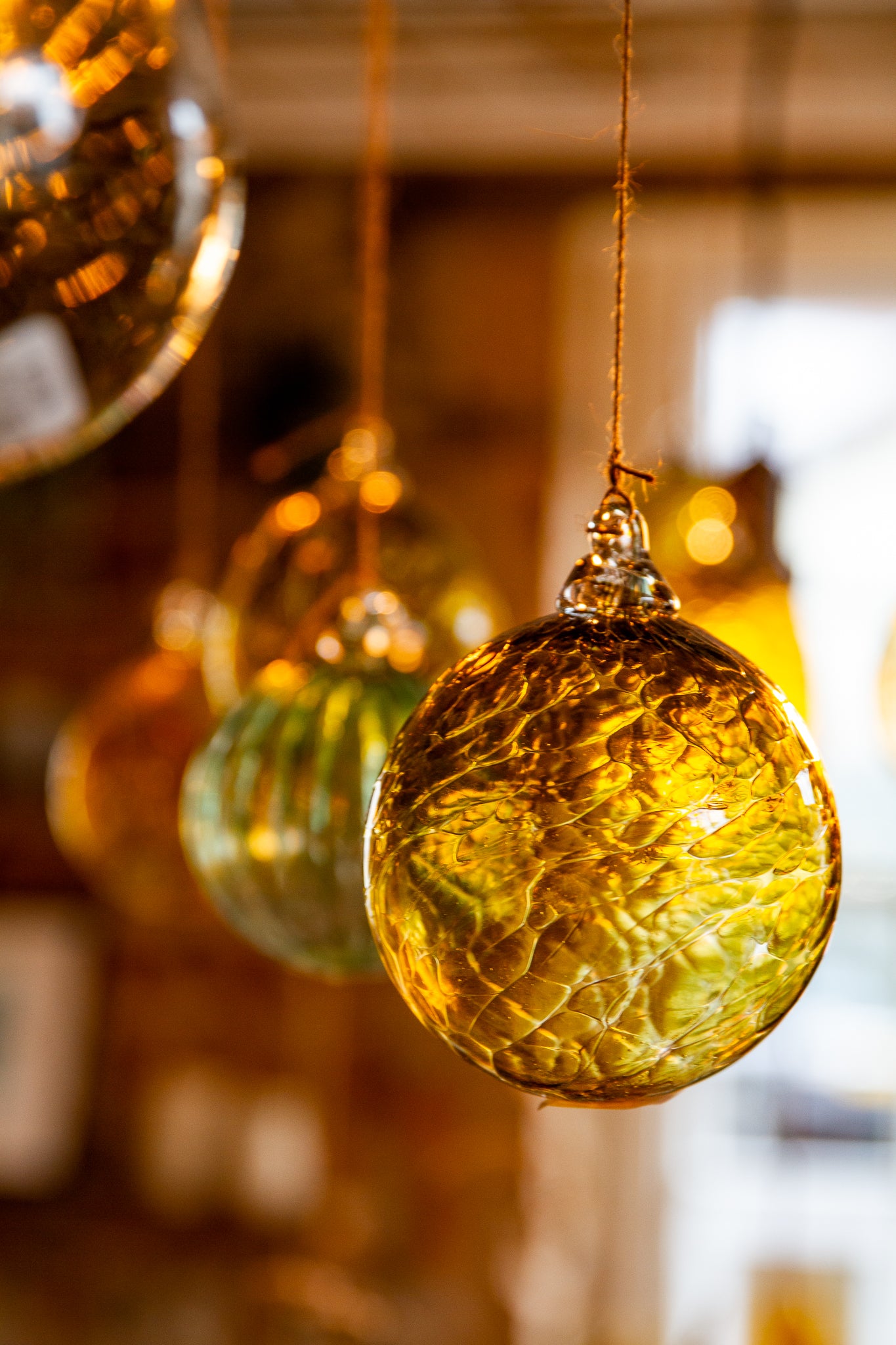 Handblown glass baubles 80-100mm